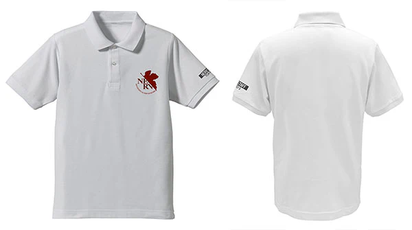 [Evangelion] Polo Shirt w/Embroidery NERV logo White - T Shirt Size XL - Image 2