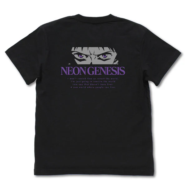 [Evangelion] "Goodbye All Of Evangelion" T-Shirt BLACK-L - Image 2