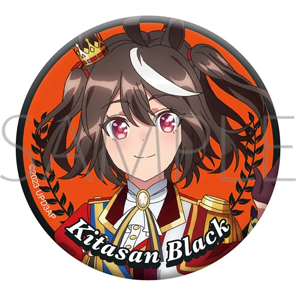 [Uma Musume Pretty Derby] Season 3 Holographic Button Badge / Kitasan Black (Kechigan no Shimai Hana) Ver.