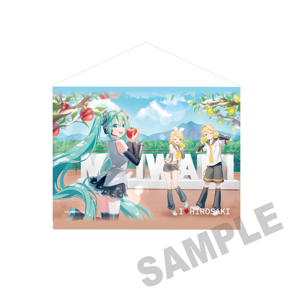 (Goods - Tapestry) Hatsune Miku × Hirosaki Apple Wide Tapestry - Art by Asagao Minoru