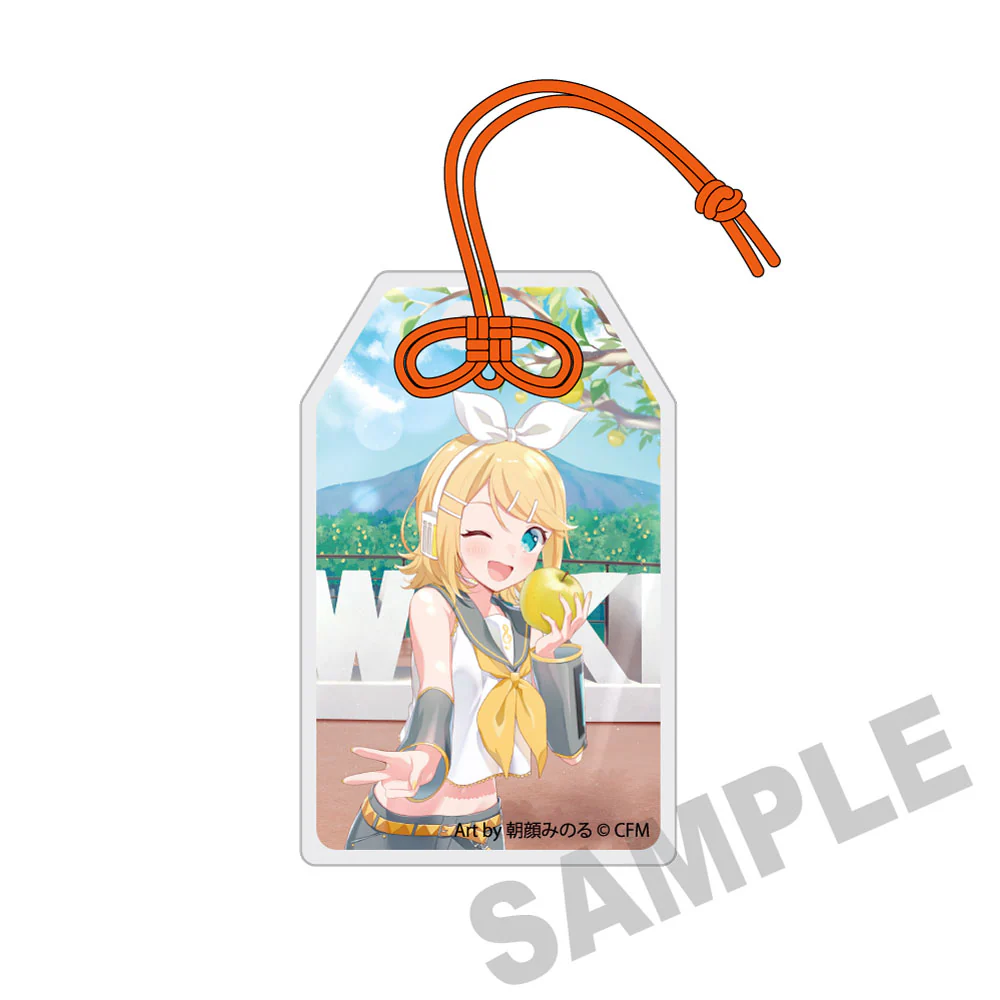 (Goods - Tag) Hatsune Miku × Hirosaki Apple Charm-shaped Acrylic Tag 2 Kagamine Rin - Art by Asagao Minoru
