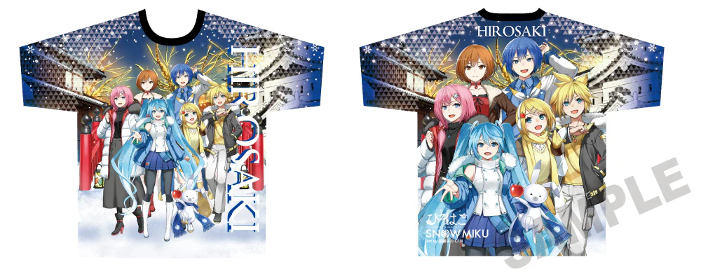 (Goods - Shirt) Snow Miku x Hirohako Full Graphic T-shirt Hirosaki - Art by Kurojishi