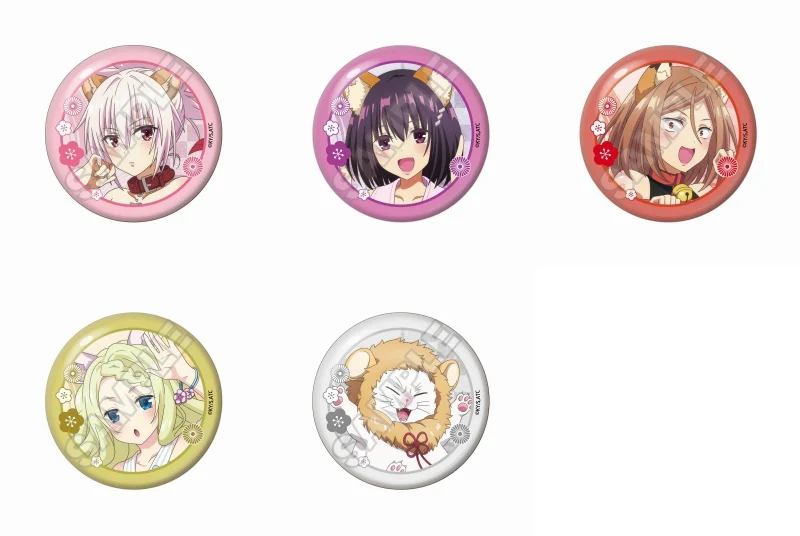 [Ayakashi Triangle] Animal Ears Kimono Button Badge (Blind Box -Single) - Image 2