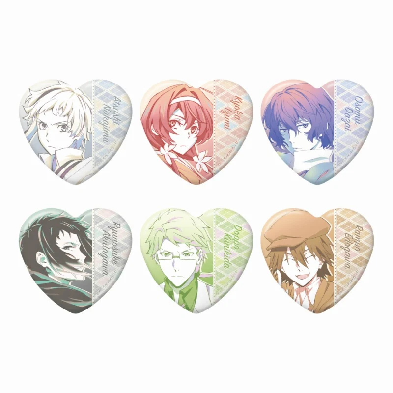 [Bungo Stray Dogs] Trading Heart-Typed Button Badge vol. 4 (Blind Box -Single)
