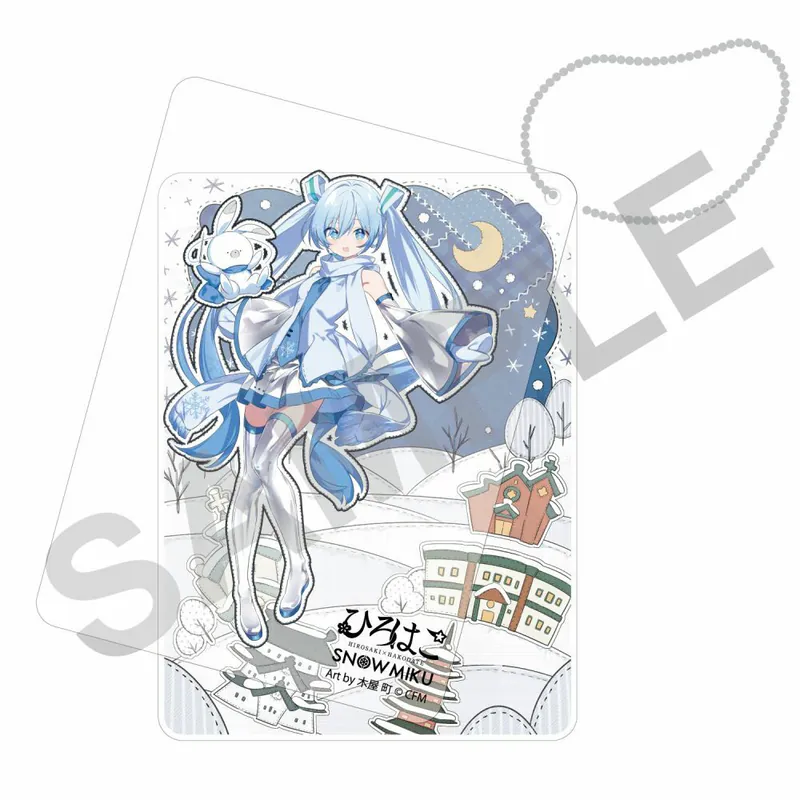 [VOCALOID] Snow Miku X HiroHako / Slide Acrylic Keychain Hirosaki Art by Kiya Machi