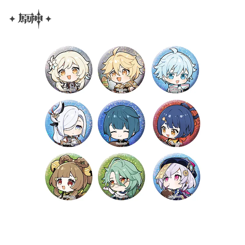 [Genshin Impact] The Exquisite Night Chimes Chibi Badge A Set