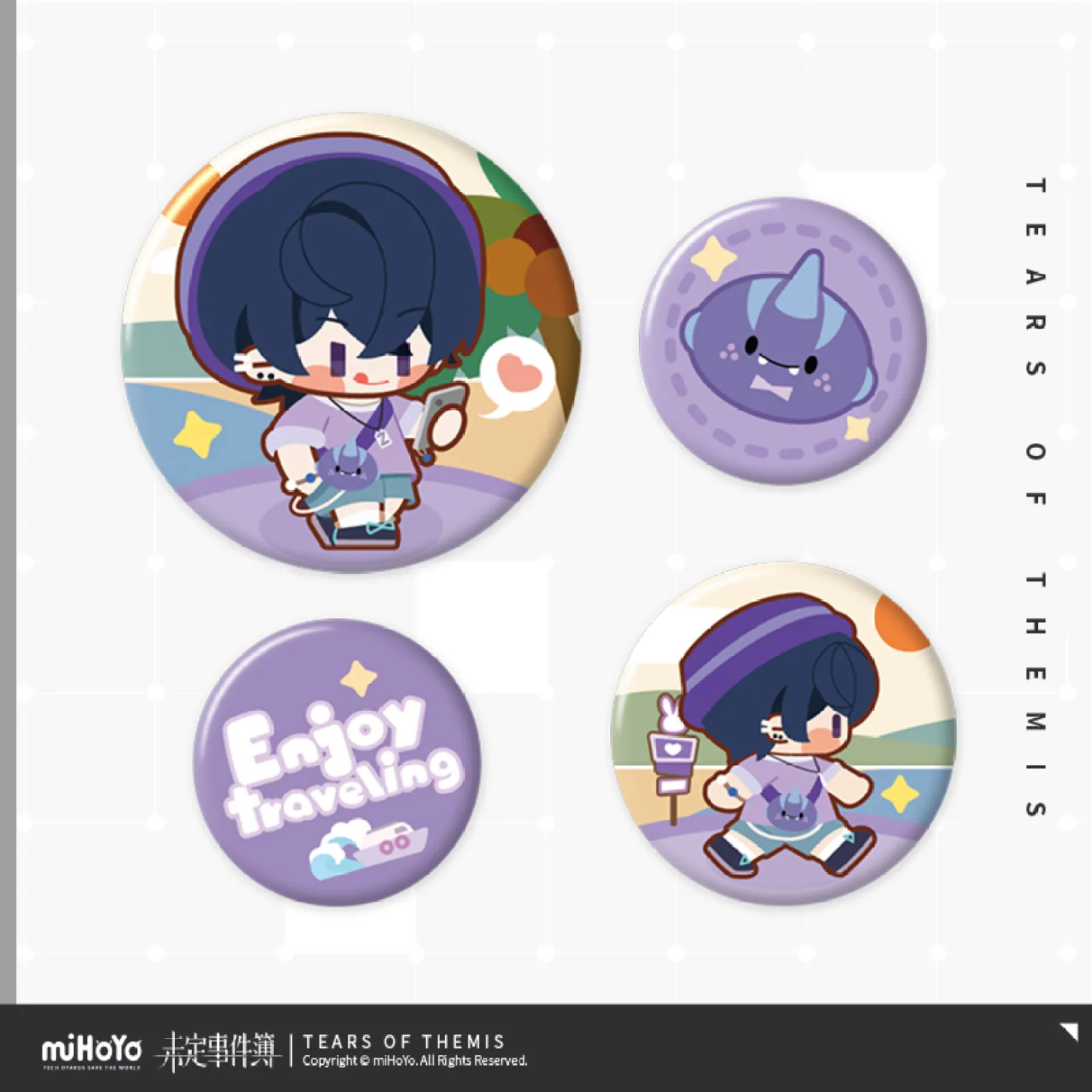 (Goods - Badge) Tears of Themis Leisure Chibi Badge Set Badge King