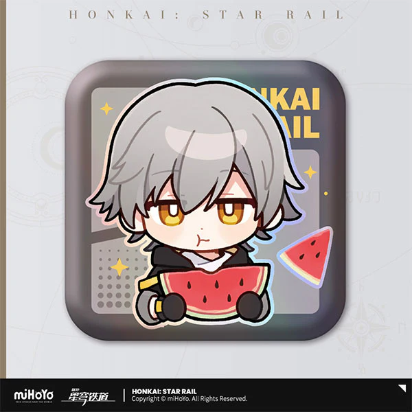 [Honkai: Star Rail] Pom-Pom's Exhibition Hall Square Button Badge / Trailblazer (Male)